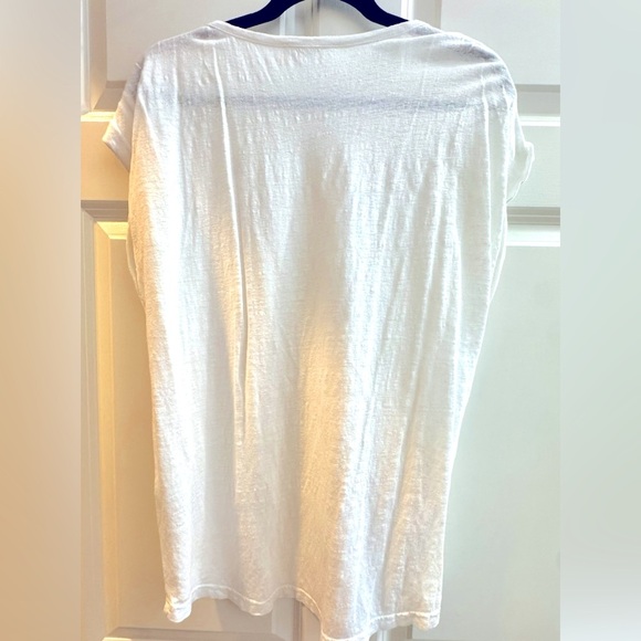 FRAME DENIM EUC Sz XL White Linen Slouchy Tee - Picture 3 of 6